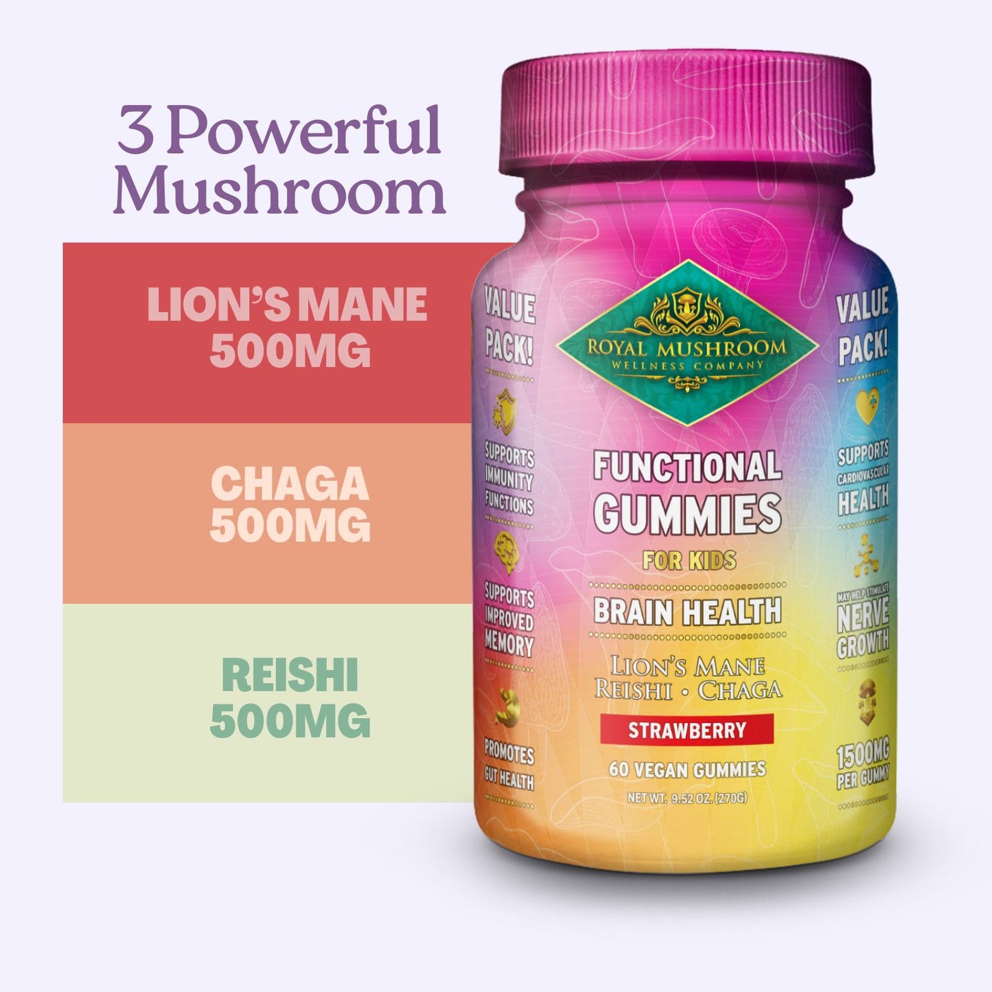 Lion’s Mane Mushroom Gummies for Kids – Focus + Brain Support