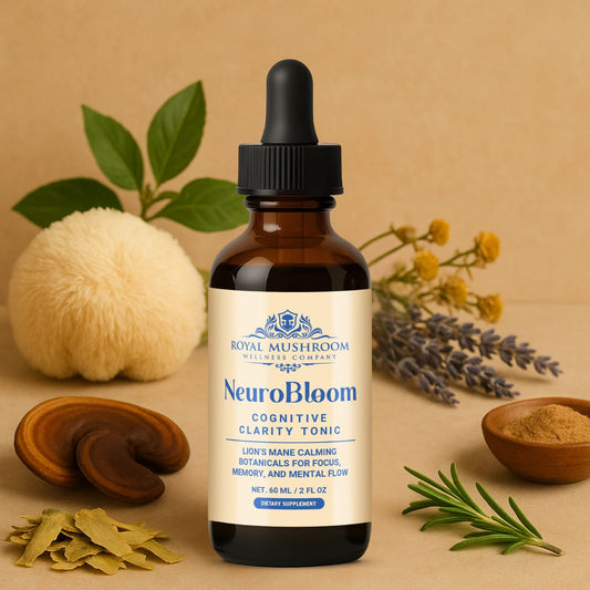 NeuroBloom Lion’s Mane Brain Focus Tonic Bottle with Lemon Balm