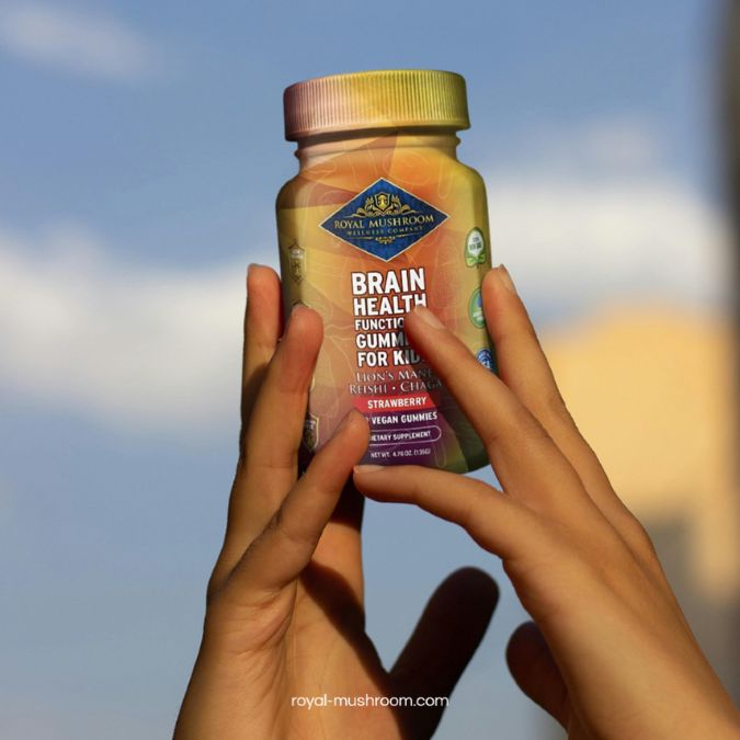 Brain Health Mushroom Mix Gummies For Kids Strawberry Flavor 30 Ct