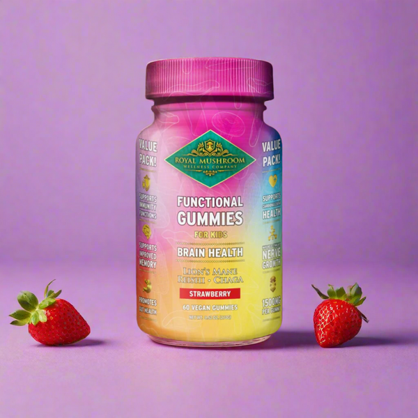 Brain Health Mushroom Mix Gummies For Kids Strawberry Flavor 60 Ct