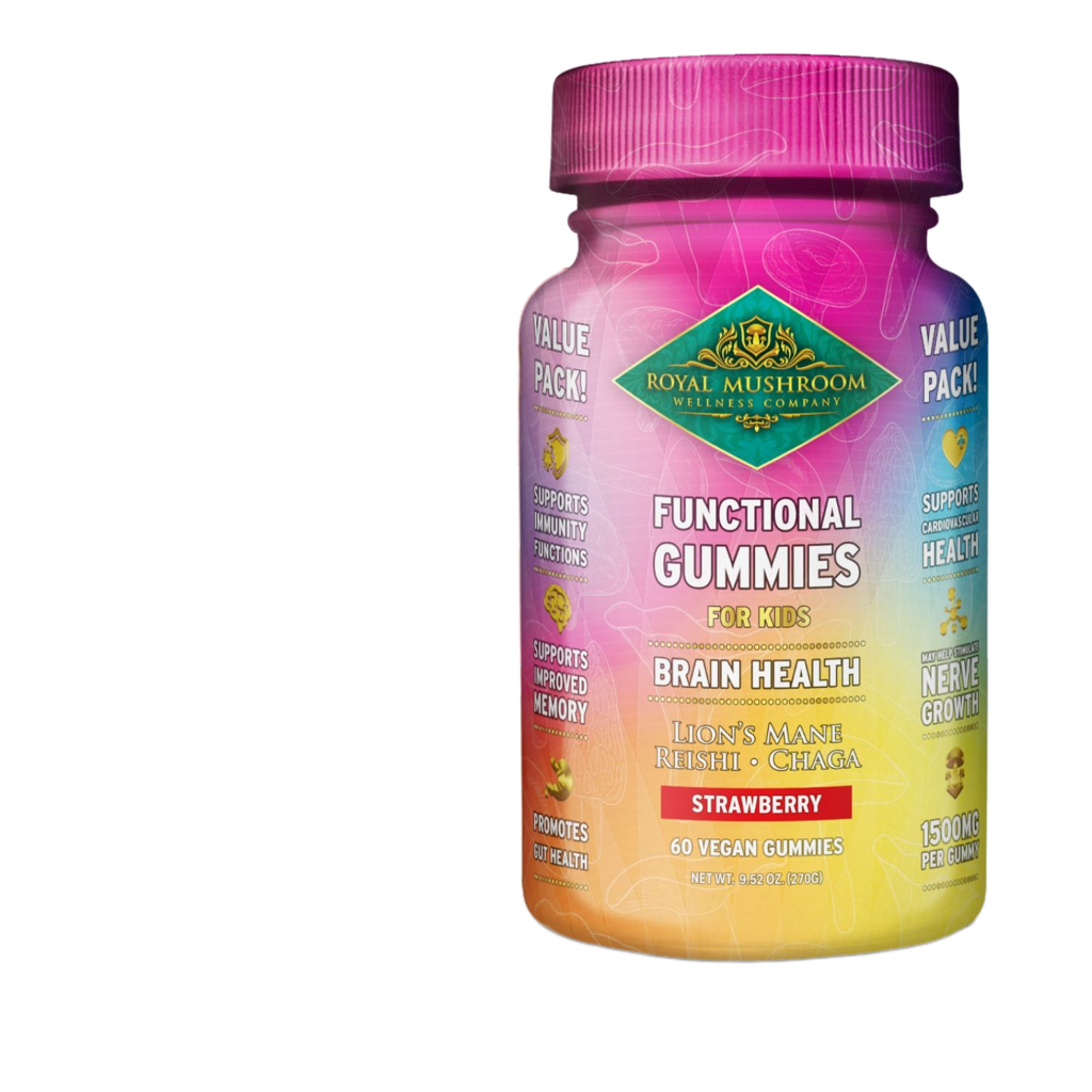 Brain Health Mushroom Mix Gummies For Kids Strawberry Flavor 60 Ct