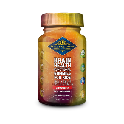 Brain Health Mushroom Mix Gummies For Kids Strawberry Flavor 30 Ct