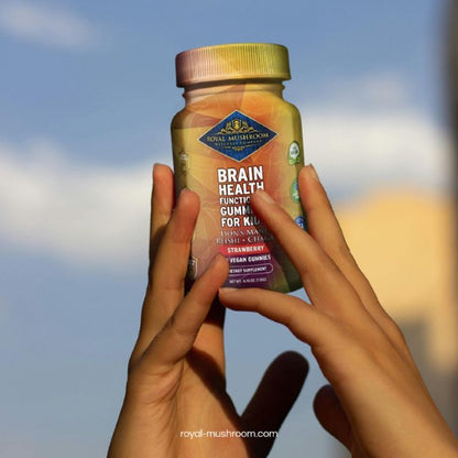 Brain Health Mushroom Mix Gummies For Kids Strawberry Flavor 30 Ct