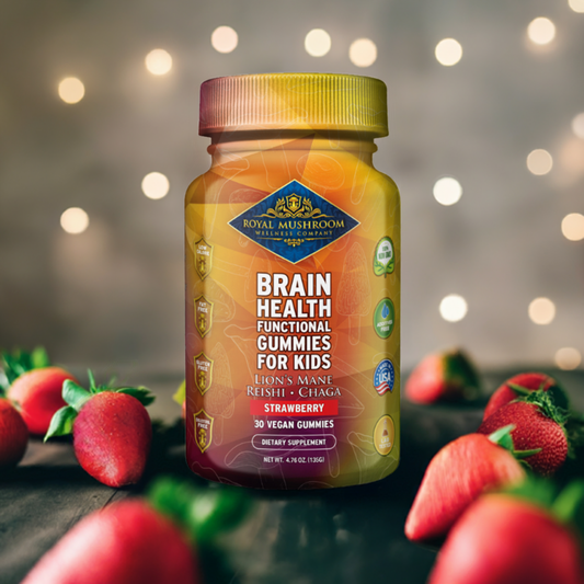 Brain Health Mushroom Mix Gummies For Kids Strawberry Flavor 30 Ct